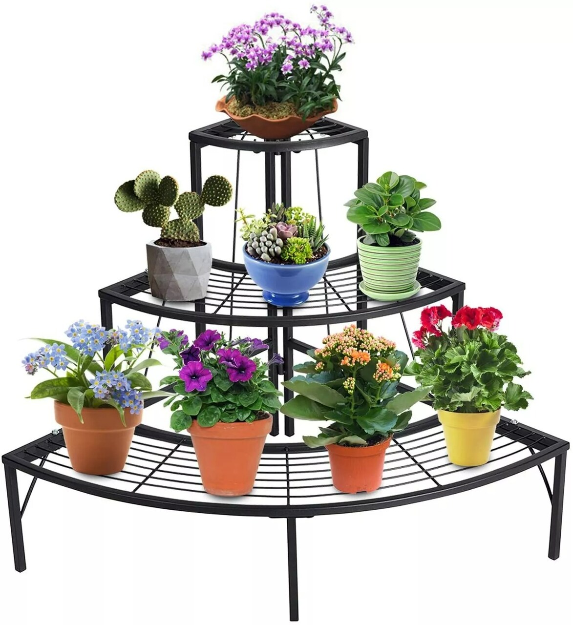 Iron Plant Stand Corner Shelf Flower Orchid Storage Rack Heavy Duty Load 132Lbs